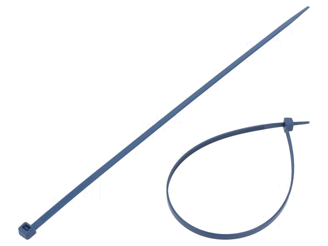 Kabelbinder; met metaal; L: 300mm; W: 4,8mm; polyamide; 230N; blauw Kabelbinder; met metaal; L: 300mm; W: 4,8mm; polyamide; 230N; blauw